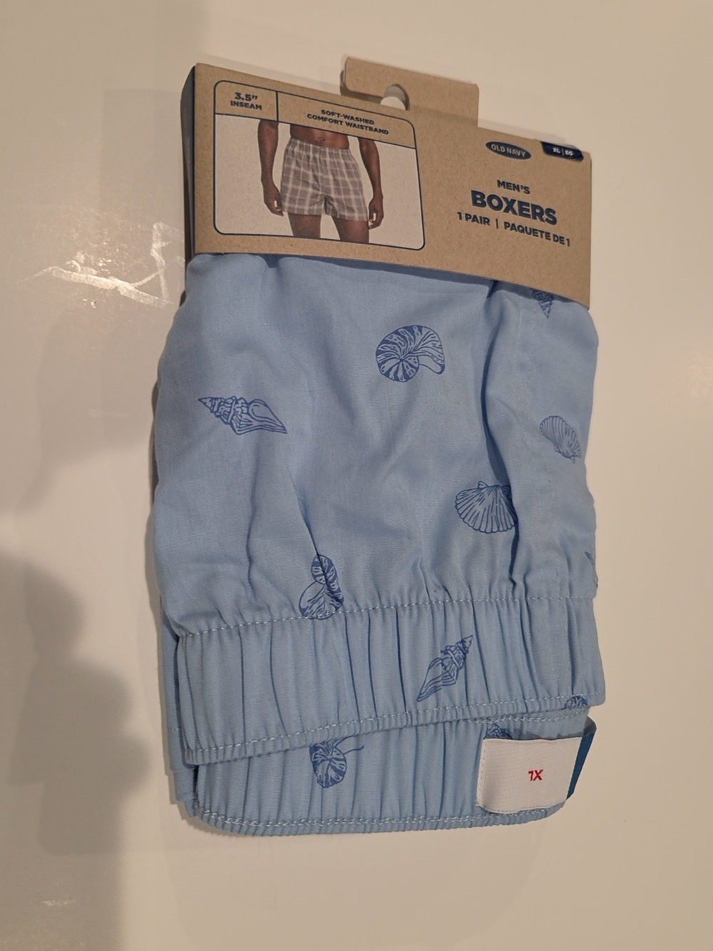 Old Navy Light Blue Shell-Print Mens Boxers